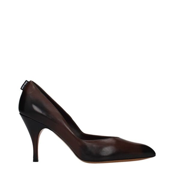 Miu Miu Shoes - Miu Miu Brown Leather Women's Pumps